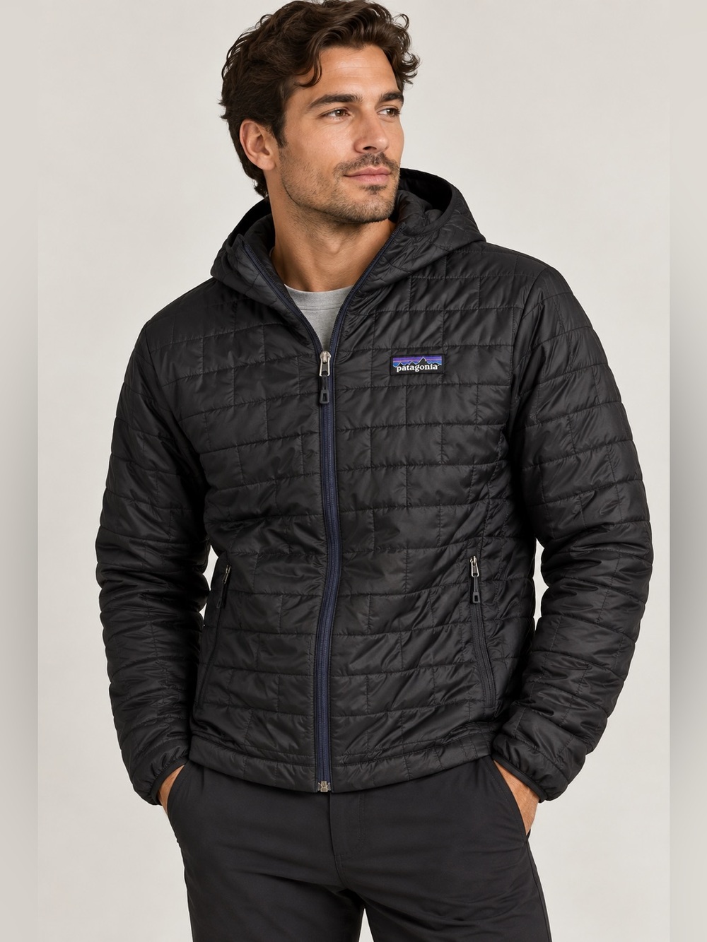 Patagonia Men’s Nano Puff Hoody Black Insulated Puffer Jacket Size S